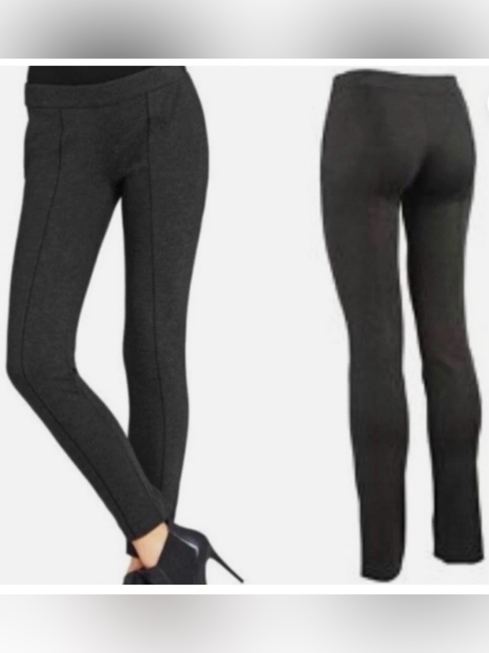 Cabi Womens Charcoal Gray Heavy Knit Stretch Pull Up Pants Sz X-Large Style 3211
